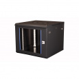 Шкаф 19" телекоммуникационный настенный, 9U 501x600х600 мм, дверь стекло, черный